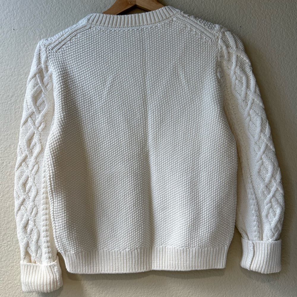 J. Crew Women's Ivory Cable Knit Sweater - Picture 6 of 6